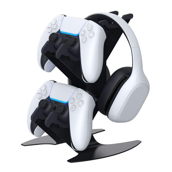 Controller Stand, Gaming Headset Stand Para PS5/PS4/Xbox Series X S/Xbox One/Nintendo Switch/Headset Aluminio Metal Soporte Universal Gamepad Game Controller Accesorios-Negro