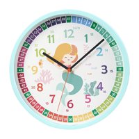 Magideal - Reloj Didáctico Moderno, Silencioso, Fácil De Leer, Reloj De Educación Temprana, Reloj De Pared Para Niños Para Padres Y Maestros, Escuela, Útiles Esc Sirena