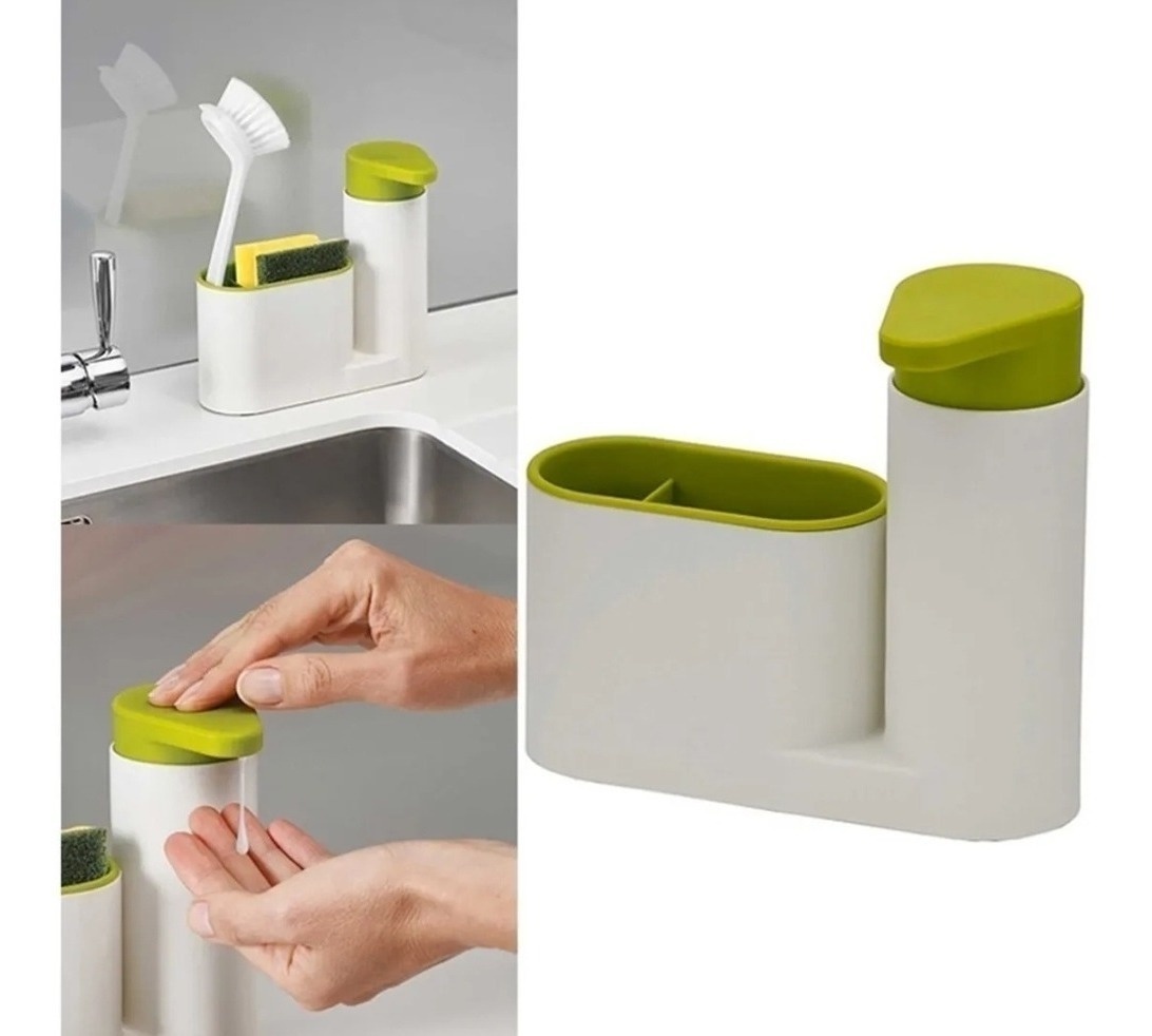 Genérico - Dispensador De Lavalozas Jabón Y Porta Esponja Organizador