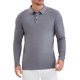 thumbnail image 5 of Camiseta de Polo de Manga Larga para Hombre de Color Sólido de Negocios Tejida XL Gris, 5 of 6