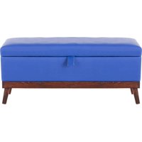 Máxima Design - Banqueta Con Baúl Incy Azul Eco Cuero 120X40X50 Cm