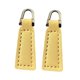 thumbnail image 1 of 2 Tiradores De Cremallera De Cuero Artificial Para Ropa, Chaqueta, Equipaje, Beige Y Amarillo., 1 of 5