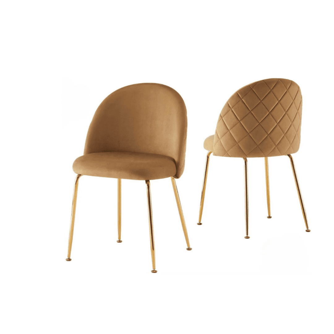Habita2 Chile - Pack 2 Sillas Sitiales Nordic Felpa Gold - Cafe