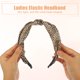thumbnail image 5 of Banda para la Cabeza de Leopardo con Nudo Superior, Banda de Guepardo Anudada, Bandas Elásticas para Mujeres Caqui, 5 of 7