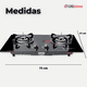 thumbnail image 3 of Cocina Encimera a Gas Licuado 2 platos Tope de Vidrio con Chispero+Kit de Instalación, 3 of 8