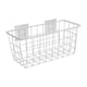 thumbnail image 3 of Cesta de alambre colgante de metal, cesta de pared colgante para el hogar, decoración rústica de granja para despensa, ducha, baño, dormitorio, cocina Blanco, 3 of 5