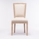 thumbnail image 1 of French Style Solid Wood Frame Linen Fabric Square Back Dining Chair,Set of 2,Beige, 1 of 3