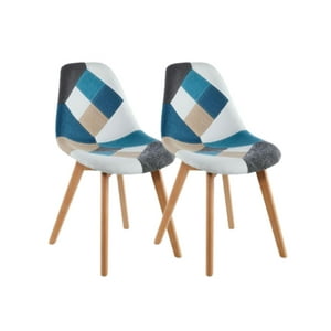 Habita2 Chile - Pack 2 Sillas Patchwood Celeste