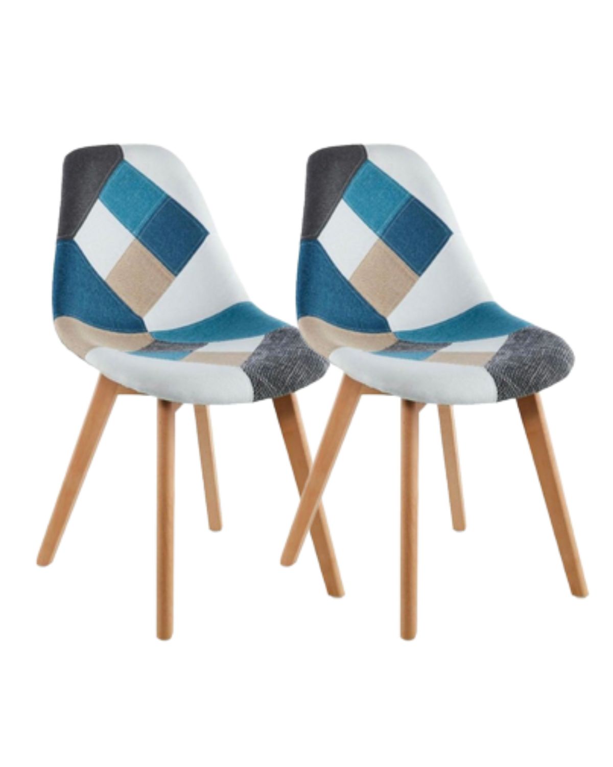 Habita2 Chile - Pack 2 Sillas Patchwood Celeste