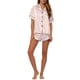 thumbnail image 2 of INSPIRE CHIC Conjuntos de Pijama de Satén para Mujer Ropa de Dormir Tops con Pantalones Cortos Conjuntos de Descanso XL Rosa-Blanco, 2 of 6