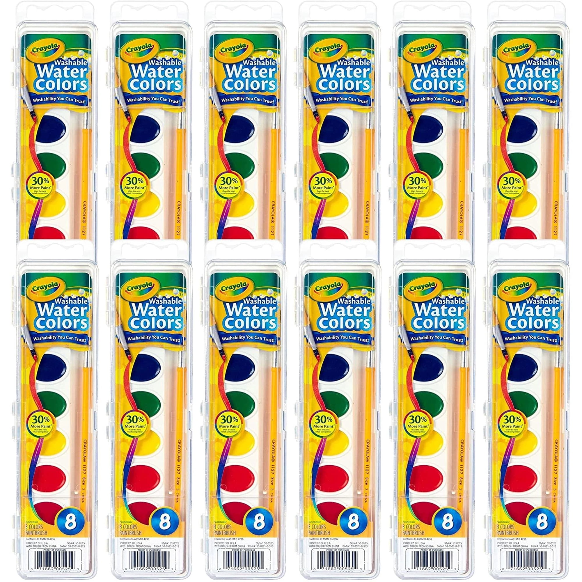 Set De Pintura De Acuarela Crayola Lavable Para Niños A Partir De 3 Años (12 Unidades)