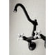 thumbnail image 5 of Grifo de cocina Kingston Brass Vintage 6, montaje en pared, negro mate, 5 of 8