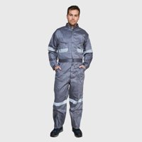 Jayson - Overol Poplin Con Reflectante Gris Xxl