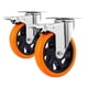 thumbnail image 1 of Rueda X2 Giratoria Naranja Ruedas Industrial Multiuso 4pulgadas Naranja, 1 of 5