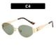 thumbnail image 1 of Gafas de sol de metal con forma de arco de triunfo para mujer, populares gafas de sol retro con forma ovalada., 1 of 6