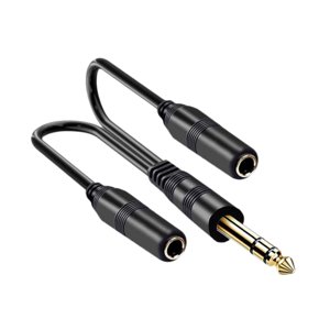 Magideal - Cable Y Divisor Adaptador Cable De Altavoz Conector Jack Estéreo Divisor De Micrófono Y Guitarra Material Pvc Adecuado Para Estudios De Grabación Sist Doble Canal