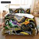 thumbnail image 1 of Fashion Monster Jam Bedding Set Boys Girls Duvet Cover Pillowcase Bed Adult Bedroom, 1 of 5