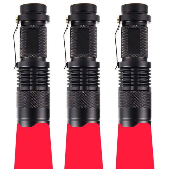 Linterna WAYLLSHINE de modo único, luz roja, paquete de 3