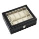 thumbnail image 5 of Caja De Reloj De Cuero Con 10 Ranuras, Organizador De Vitrina De Joyería Con Tapa De Cristal, 5 of 5