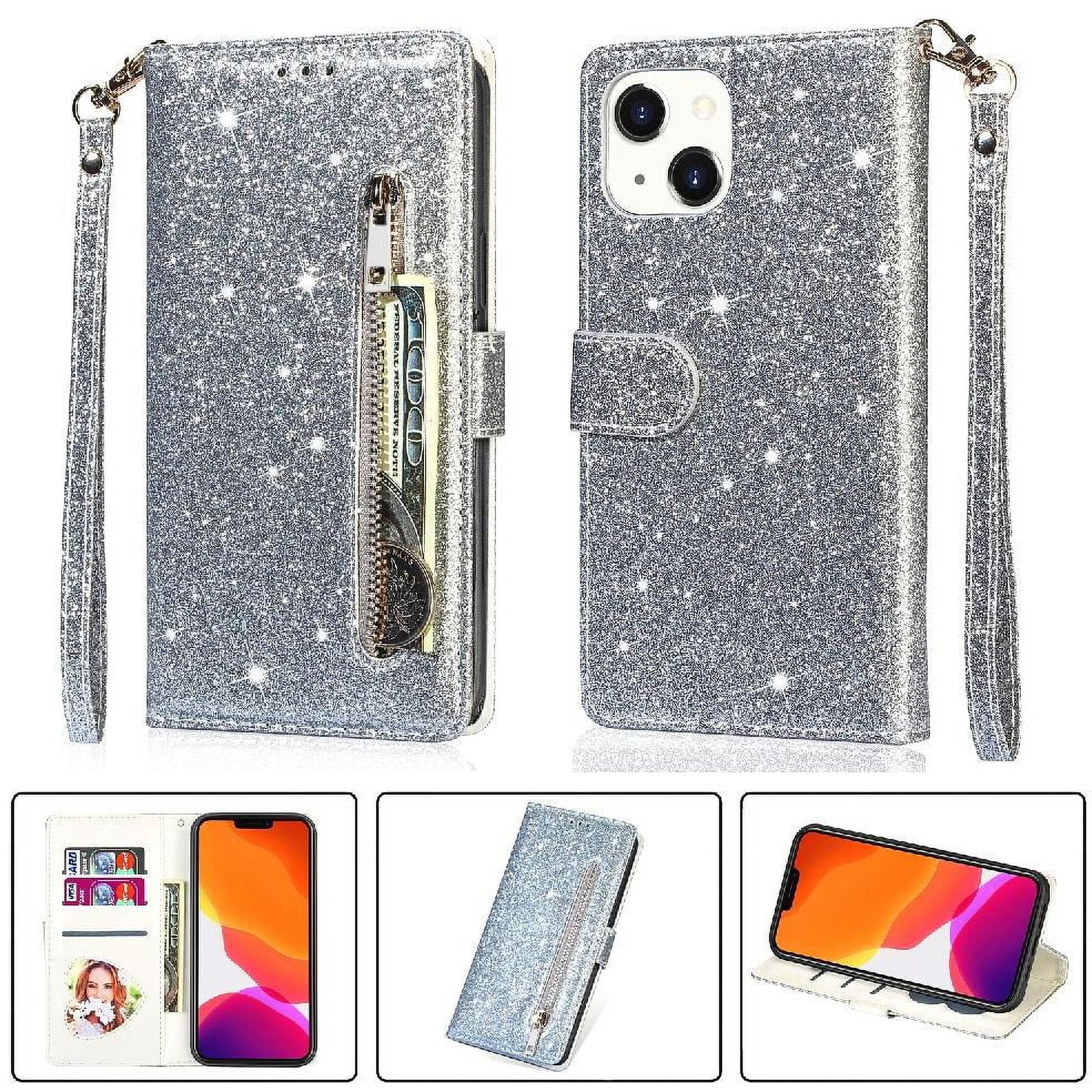 Foxdock - Funda Para Elegante Funda Iphone 13 Mini Glitter Con Cremallera-ideal Para El Uso Diario