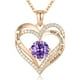 thumbnail image 1 of Collar colgante de amor de amor con piedra de nacimiento Zirconia, regalo de joyería de las mujeres para la Navidad, cumpleaños, aniversario, 1 of 5