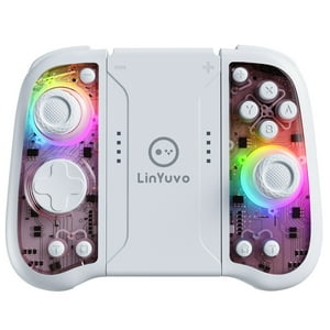 Genérico - Mando Inalámbrico Para Nintendo Switch Con Joystick De Efecto Hall, Botones Mecánicos, Programación De Macros, Iluminación Rgb, Vibración Dual, Carga Rápida Type-C Para Pc/Ios/Android-Rosa
