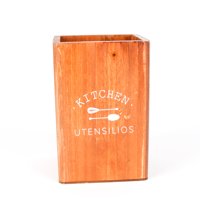 Homewell - Porta Utensilios De Cocina De Madera 11X11X18Cm