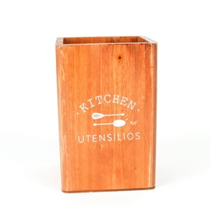 Homewell - Porta Utensilios De Cocina De Madera 11X11X18Cm