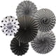 thumbnail image 2 of 6pcs, Halloween Party Hanging Paper Fans Set, Black White Round Paper Fans Decorative Garlands, Halloween Birthday Wedding Graduation Events Accessories, Halloween Party Supplies, 2 of 3