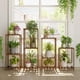 thumbnail image 1 of Juego de 4 soportes para plantas Bamworld, madera alta mejorada, para interiores y exteriores, 1 of 7