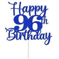 Decoración Para Tartas Kaoenla Happy 96Th Birthday 96 Años, Color Azul