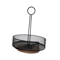 Magideal - Soporte Para Salsas Y Condimentos, Cesta De Almacenamiento De Metal Con Mango De Exhibición, Estante Giratorio Para Almacenamiento De Condimentos Para