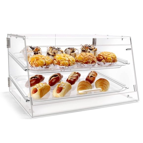Vitrina para pastelería Wutfly de acrílico 53 x 43 x 30 cm con 2 bandejas
