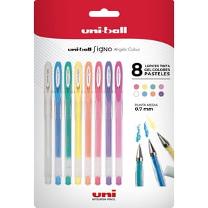Faber Castell - Lápices Gel Uniball Signo-120 X8 Colores Pasteles