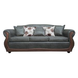 América Decora - Sofá Con Resorte Estructural Grand Santi Envejecido 4 Personas Gris X