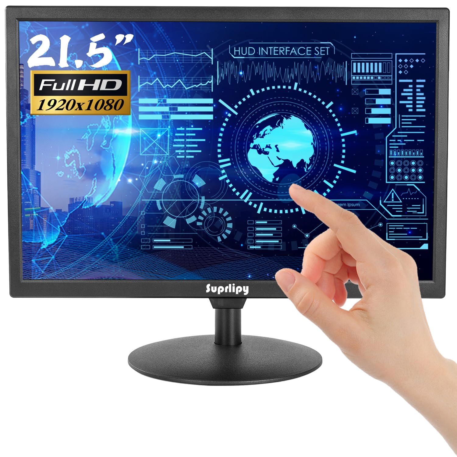 Monitor tactil Suprlipy de 21,5" FHD HDMI VGA USB