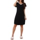 thumbnail image 2 of INSPIRE CHIC Camisón de Modal para Mujer con Cuello en V, Manga Corta, Volantes, Largo hasta la Rodilla, Ropa de Casa, Talla L, Negro, 2 of 6