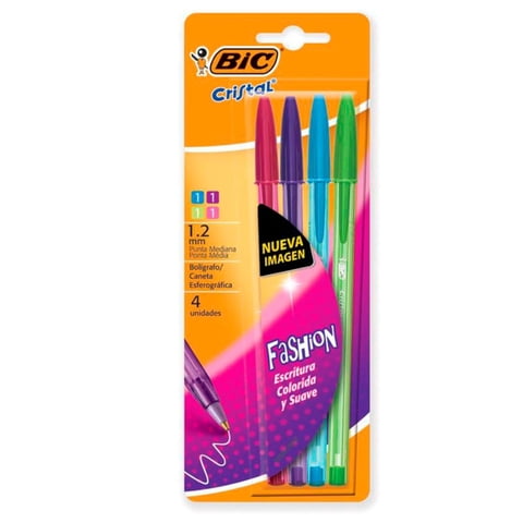 Bic - Pack X 4 Blister 4 Bolígrafos Fashion Surtido –