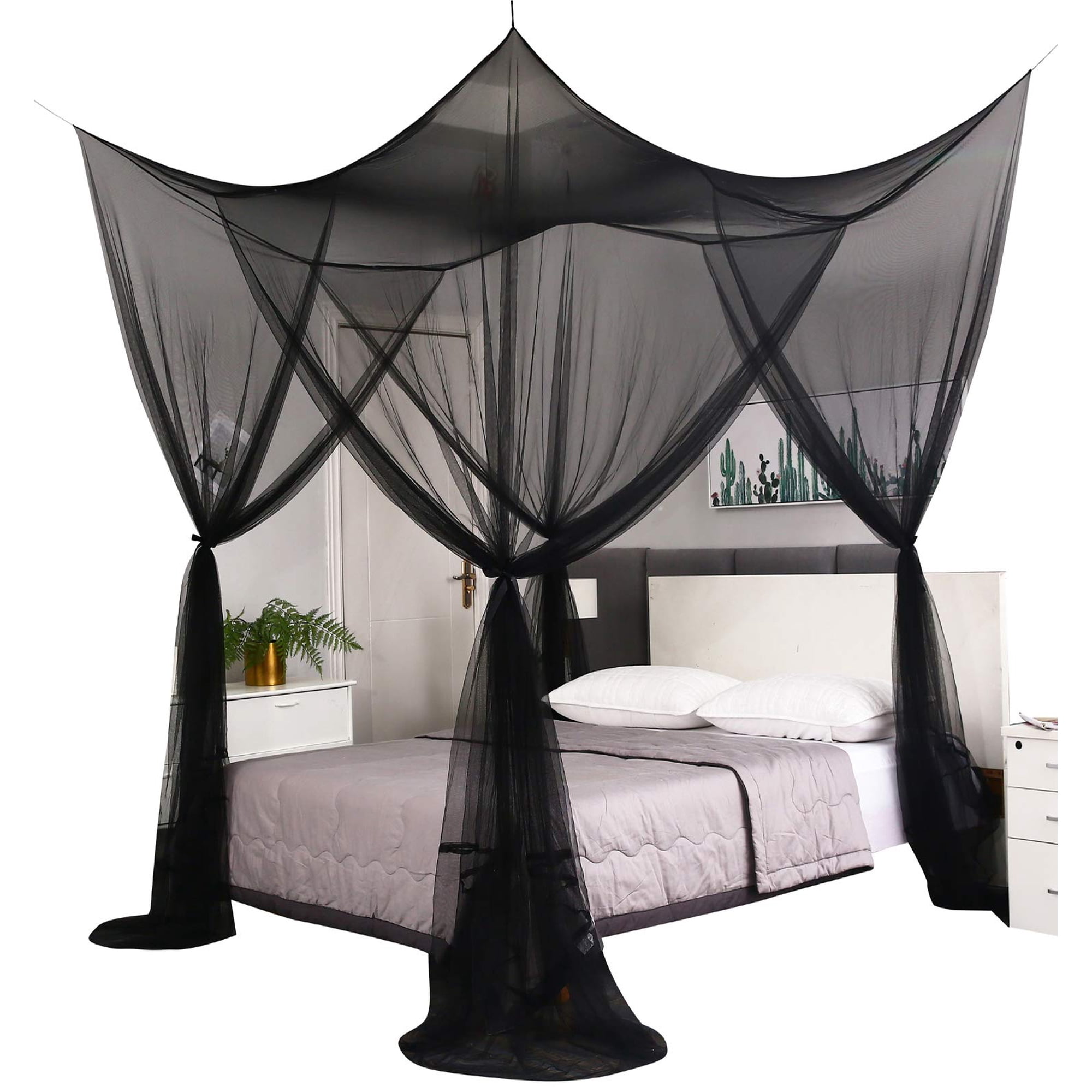 Dosel De Cama Mengersi Para Cama Doble King Size, Red Negra