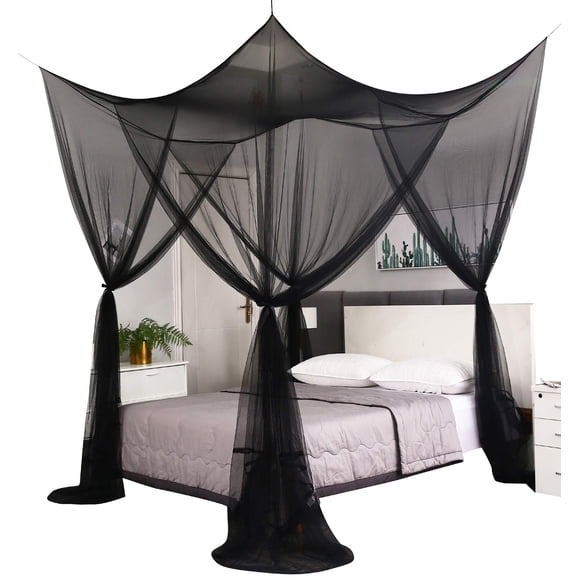 Dosel de cama Mengersi para cama doble king size, red negra