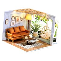 Magideal - Hecha A Mano, De Bricolaje, Mini Casa De Madera Con Cubierta A Prueba De Polvo, De Construcción De Casa Pequeña Para Niñas, Ni Sala De Estar