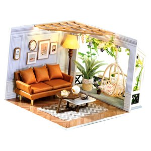 Magideal - Hecha A Mano, De Bricolaje, Mini Casa De Madera Con Cubierta A Prueba De Polvo, De Construcción De Casa Pequeña Para Niñas, Ni Sala De Estar