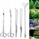 thumbnail image 1 of Juego de herramientas de acero inoxidable para acuario, pecera, paisajismo acuático, pinzas y tijeras., 1 of 8