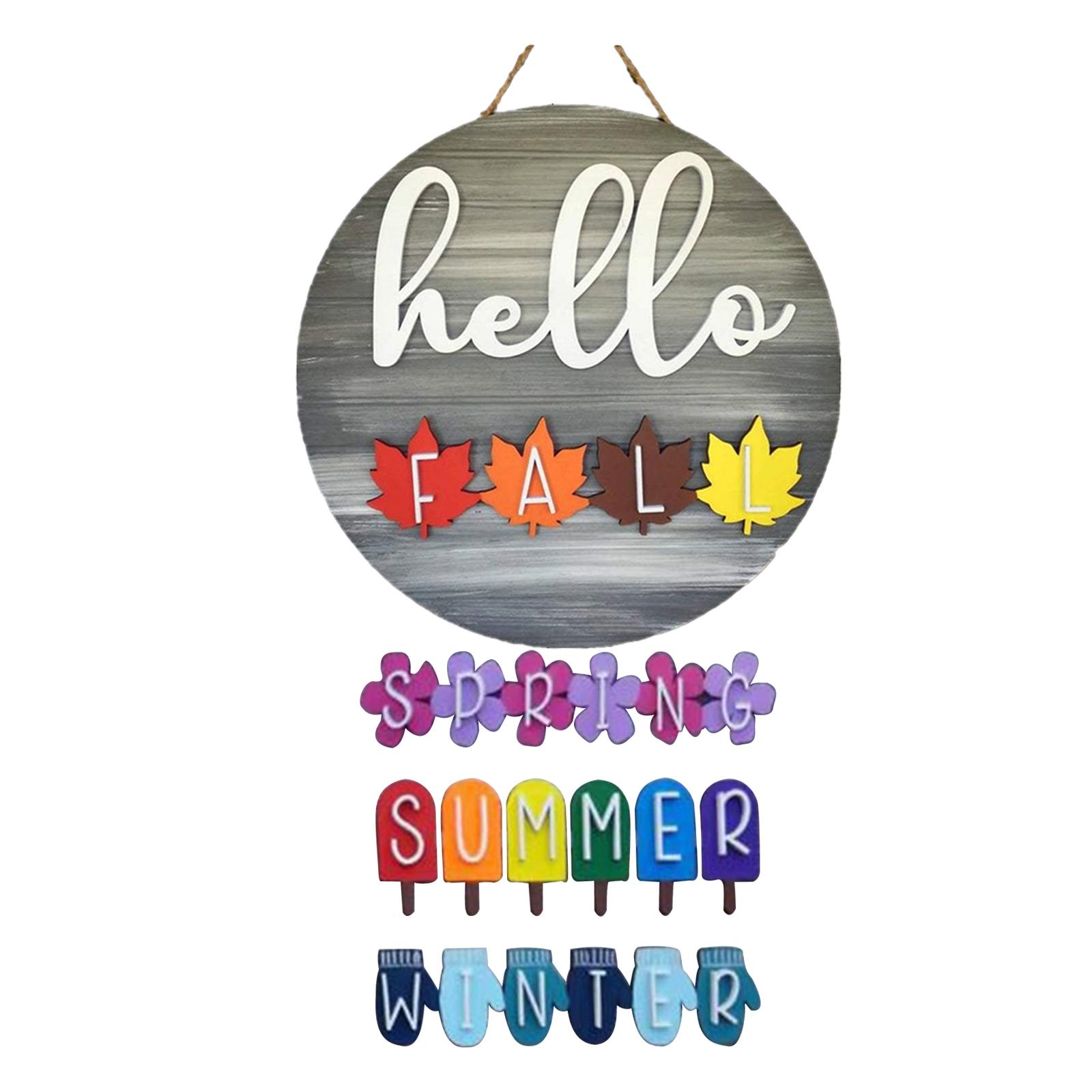 Bothyi - Señal De Puerta Intercambiable Estacional Primavera/Verano/Otoño/Invierno Para Granja