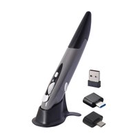Magideal - Bolígrafo De Ratón Inalámbrico Creativo De 2,4G, Con Receptor Usb Micro Tipo 1200 1600 Cpi, Bolígrafo Óptico Con Bolígrafo Vertical Gris