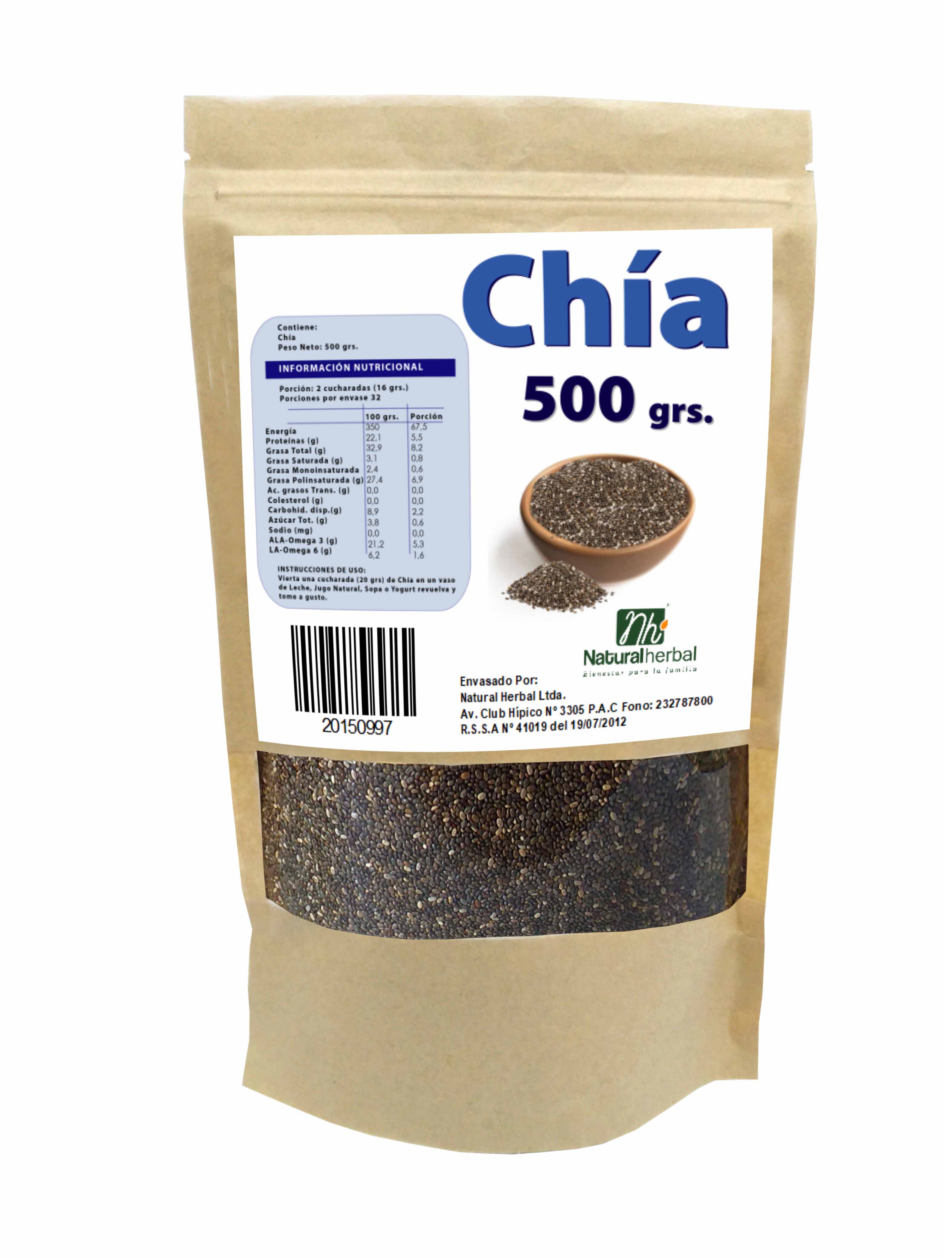 Natural Herbal - Chia - 500 Gr