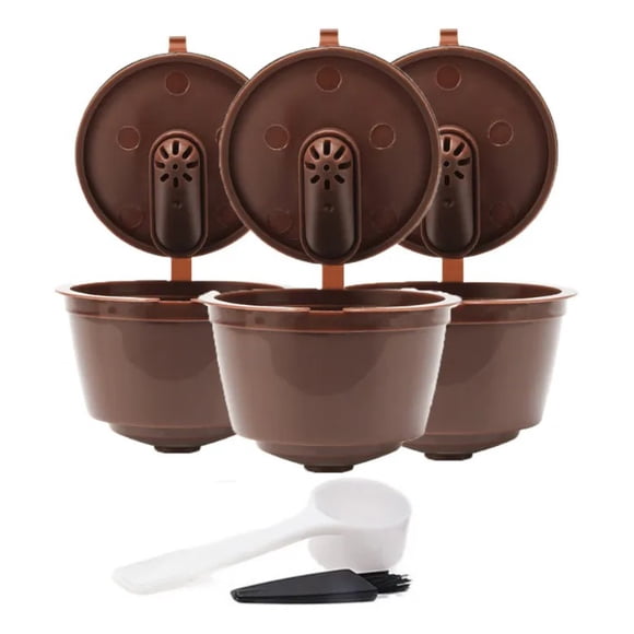 3 Capsulas Reutilizables compatible Dolce Gusto + Cuchara+ Cepillo