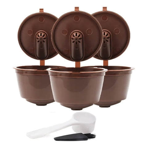 Genérica - 3 Capsulas Reutilizables Compatible Dolce Gusto + Cuchara+ Cepillo
