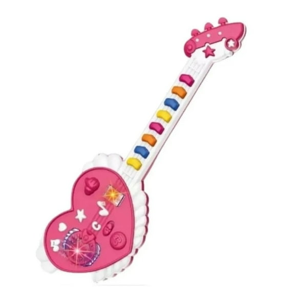 Pack X 3 Guitarra Juguete Rock Luces Sonidos Instrumento Musical Niña Rosado