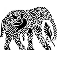 Rienda Libre Graphics - Decomural Floral Elephant Ws-32519